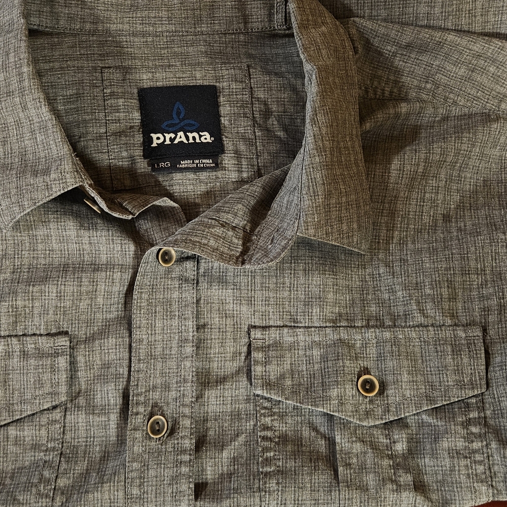 Prana button up long sleeve men's Large